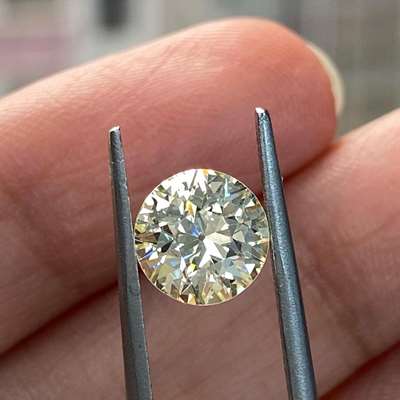 1.60ct Natural Light Yellow. VS2 Clarity Old European Brilliant Cut Diamond