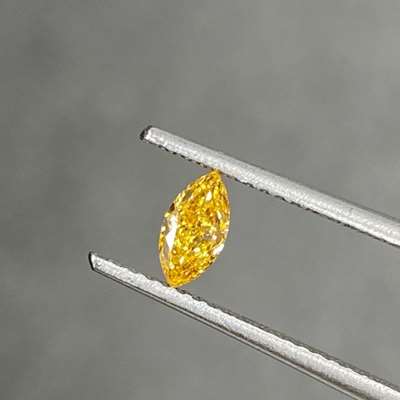 0.23cts GIA certified natural fancy intense Orangy Yellow i1 clarity Marquise shape diamond 