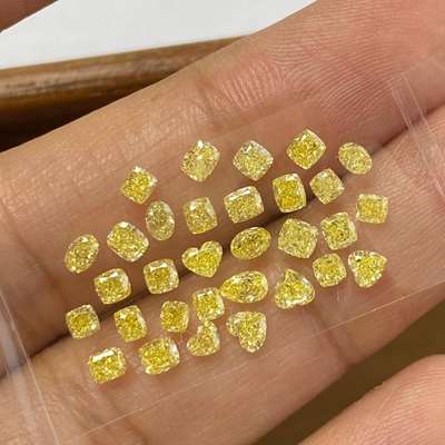 5.15ct Total 31pcs Natural Fancy Yellow -Fancy Intense Yellow VS-SI Clarity Mix Shape Diamonds