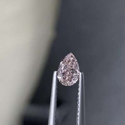 0.50ct GIA Certified Natural Fancy Brownish Pink SI2 Clarity Eyeclean Pear Shape Diamond