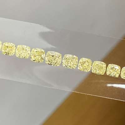 5.84cts total weight 10 pcs natural fancy light yellow vs2 clarity cushion shape diamond