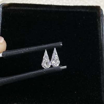 0.31ct Total Weight Matching Pair Of Natural DE Color VVS-VS Clarity Super Long Modified Pear Shape Diamonds