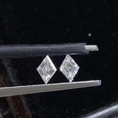 0.20ct Total Weight Matching pair Of Natural DE Color VVS Clarity Lozange Shape Step Cut Diamond 