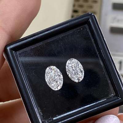 0.83cts Total weight 8 pcs natural gh color vs-vvs clarity illusion cut oval shape diamond pair