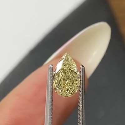 1.02ct GIA Certified Natural Fancy Light Yellow SI1 Pear diamond 