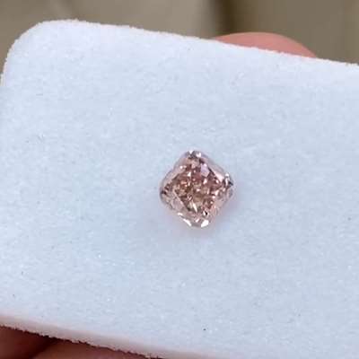 0.43ct GIA Certified Natural Fancy Brownish Orangy Pink SI1 Radiant diamond