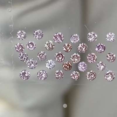 1.00ct Total Weight 29 pcs Natural Fancy Brownish Pink SI Clarity Round Brilliant Diamond layout