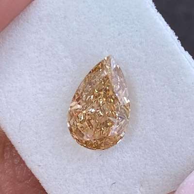 1.52cts Natural honey brown si1 clarity pear shape diamond