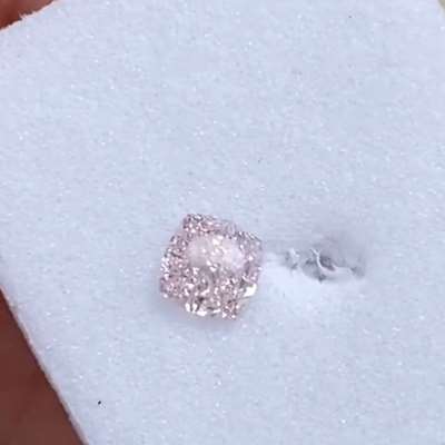 0.31ct GIA Natural Fancy Light Pink colour VS2 Clarity cushion diamond