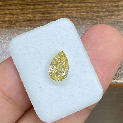 1.06ct GIA Certified Natural Fancy Brownish Yellow VS2 Pear Shape Diamond