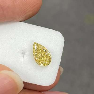 1.34ct GIA Certified Natural Fancy Brownish Yellow SI1 Clarity Pear Shape Diamond