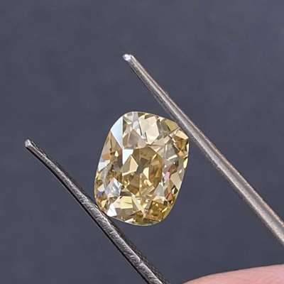 2.11cts Natural Yellowish brown Si1 clarity old cut long cushion shape diamond