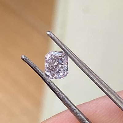 0.35cts GIA certified Natural Fancy brownish pink vs1 clarity Radiant shape diamond