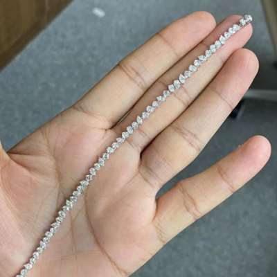  Natural White Diamond Mix Shape Tennis Bracelet In 18k Gold.