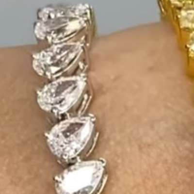 Natural FG VS Pear diamond tennis bracelet available 