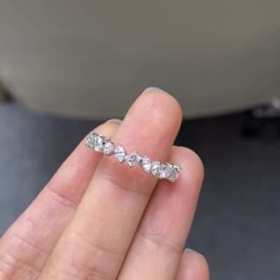 Natural White Diamond Full Eternity Ring in 18k White Gold