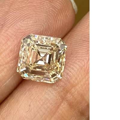  3.02 carat GIA Certified , Natural Fancy Light Brown-Yellow color,VS1 clarity asscher Cut Diamond
