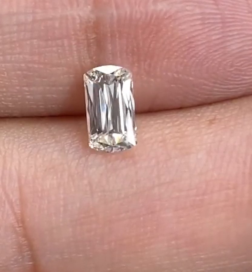 0.75ct GIA Certified Natural J Color SI1 Clarity long Scissor Cut