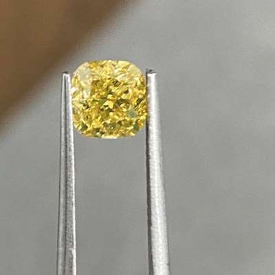 1.19ct GIA Certified Natural Fancy Deep Brownish Yellow SI1 Clarity Cushion Cut Diamond 