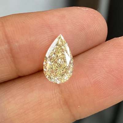 2.72ct GIA Certified Natural Light Yellow (u to v range) VS1 Clarity Pear Shape Diamond