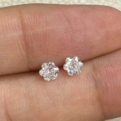 A 0.62ct Total Weight. Natural Flower Cut DE Color VVS Clarity Pair.