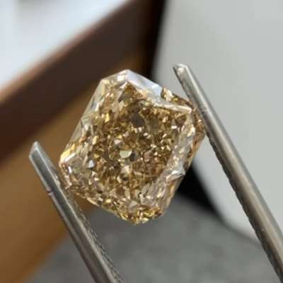 A 2.03ct natural brown VS1 radiant cut diamond.