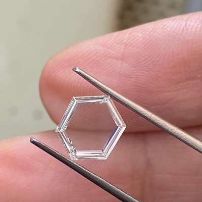 0.69cts GIA Certified Natural H Color VVS2 Clarity Hexagon Shape Portrait Cut Diamond