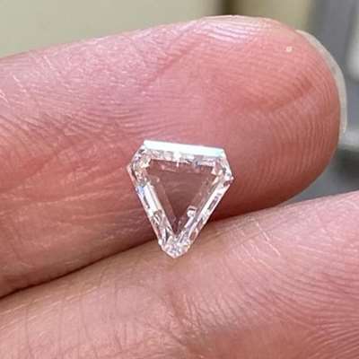 0.93cts Natural F color Si2 clarity diamond shape portrait cut diamond