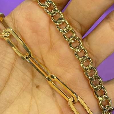 Gorgeous dual wearable paper click necklace in Italian 18 K Yellow gold necklace