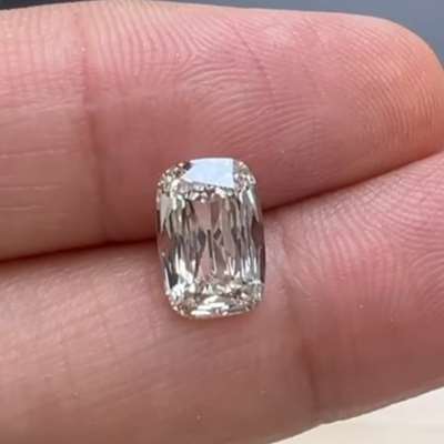 1.52ct GIA Certified K Color Faint Brown VS1. Old Antique Cut Cushion.