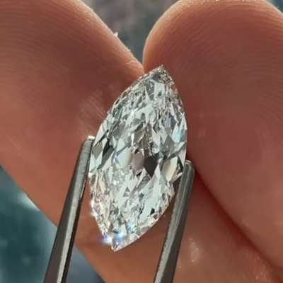 2.07ct GIA Certified Natural i Color IF Clarity Marquise Shape Old Cut Diamond