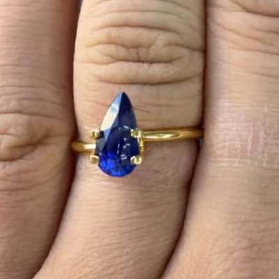 2.00ct GIA Certified Natural Ceylon Blue Sapphire Heated Pear Shape Gemstone