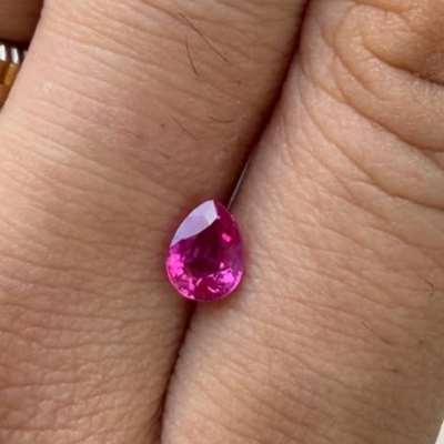 1.03ct GIA Certified Natural Mozambique Ruby No Heat No Treat Pear Shape Gemstone 