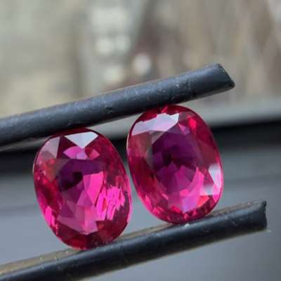 1.12ct & 1.21ct GIA Certified Perfect Match Pair Of Natural No Heat No Treat Mozambique Ruby Gemstones 