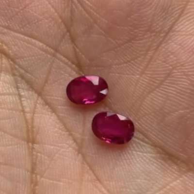 1.14ct and 1.01ct each Matching Pair of GIA Certified Natural NO HEAT NO TREAT Mozambique Oval shaped Ruby Gemstones 