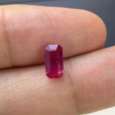1.08ct GIA Certified Natural NO HEAT NO TREAT Mozambique Emerald Cut Ruby Gemstone
