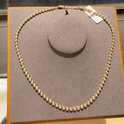 Natural 3.4cts Round Brilliant Cut Diamond Bubble Necklace in 18k Gold.
