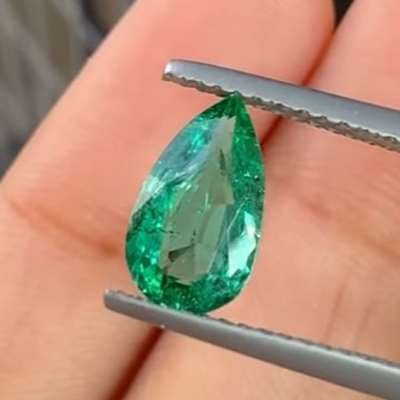 1.06ct Natural Zambian Emerald Gemstone in Pear shape