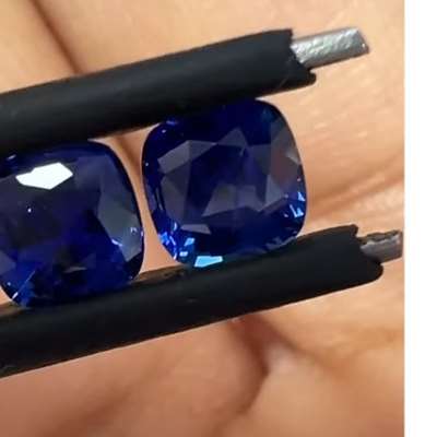 1.30ct Total Weight Matching Pair Of Natural Ceylon (srilanka) Blue Sapphire heated Cushion Shape Gemstones