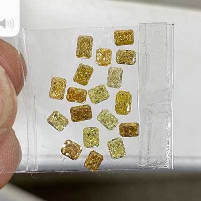  18 radiant cuts together,  its own shade of yellow,they weigh 2.95cts with clean VS–SI clarity