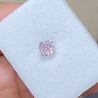 0.30ct GIA Certified Natural Fancy Light Purplish Pink SI1 Clarity Cushion Cut Diamond