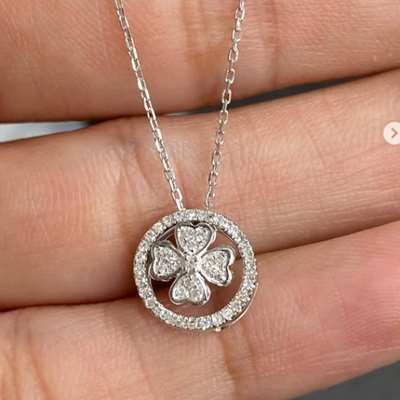 0.13ct Natural GH colour SI I Clarity diamonds set in 18 k White gold necklace
