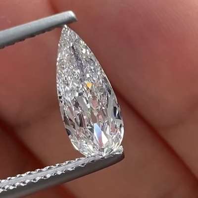 0.70ct GIA Certified Natural D Color VVS1 Clarity Old Cut Long Pear Shape Diamond