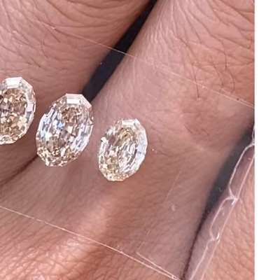 3.02cts total weight 3 pcs Natural peachy brown vvs-vs clarity step cut oval shape diamonds