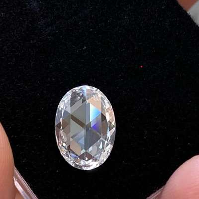 1.43cts GIA certified Natural E color IF clarity Rosecut oval shape diamond