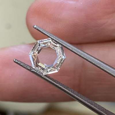 1ct Natural G color si1 clarity hexagon shape portrait cut diamond