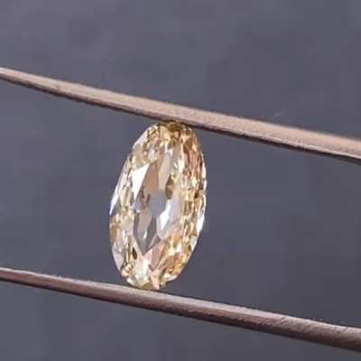 1.05cts Natural Champagne brown vs2 clarity old cut long oval shape diamond