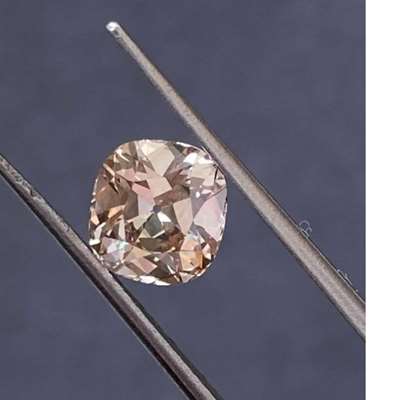1.41cts Natural peachy brown VS1 clarity old cut cushion shape diamond 