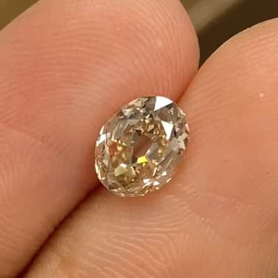 1.17ct Natural Light Brown colour VVS2 Clarity Old cut Oval Diamond