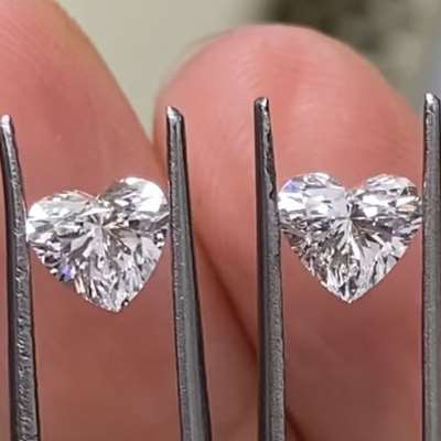 0.54cts & 0.54cts GIA certified Natural H color IF clarity heart shape diamond pair